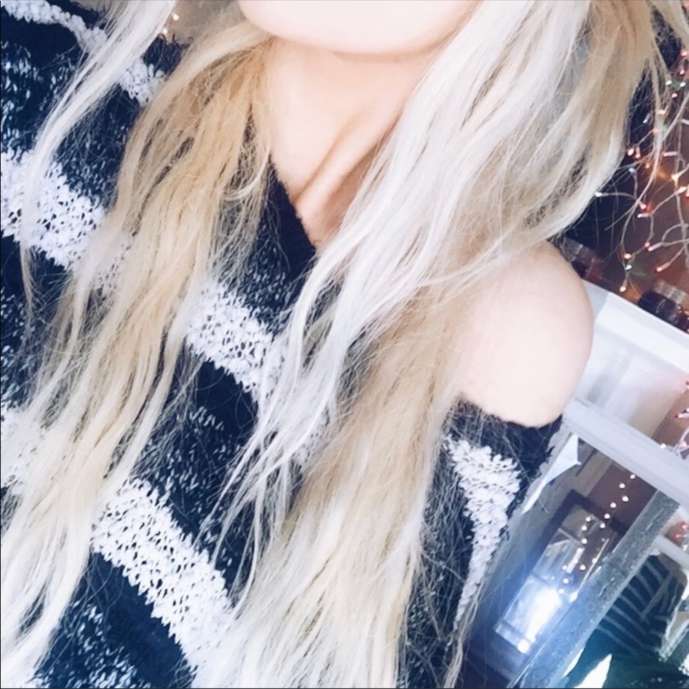 Striped fuzzy sweater